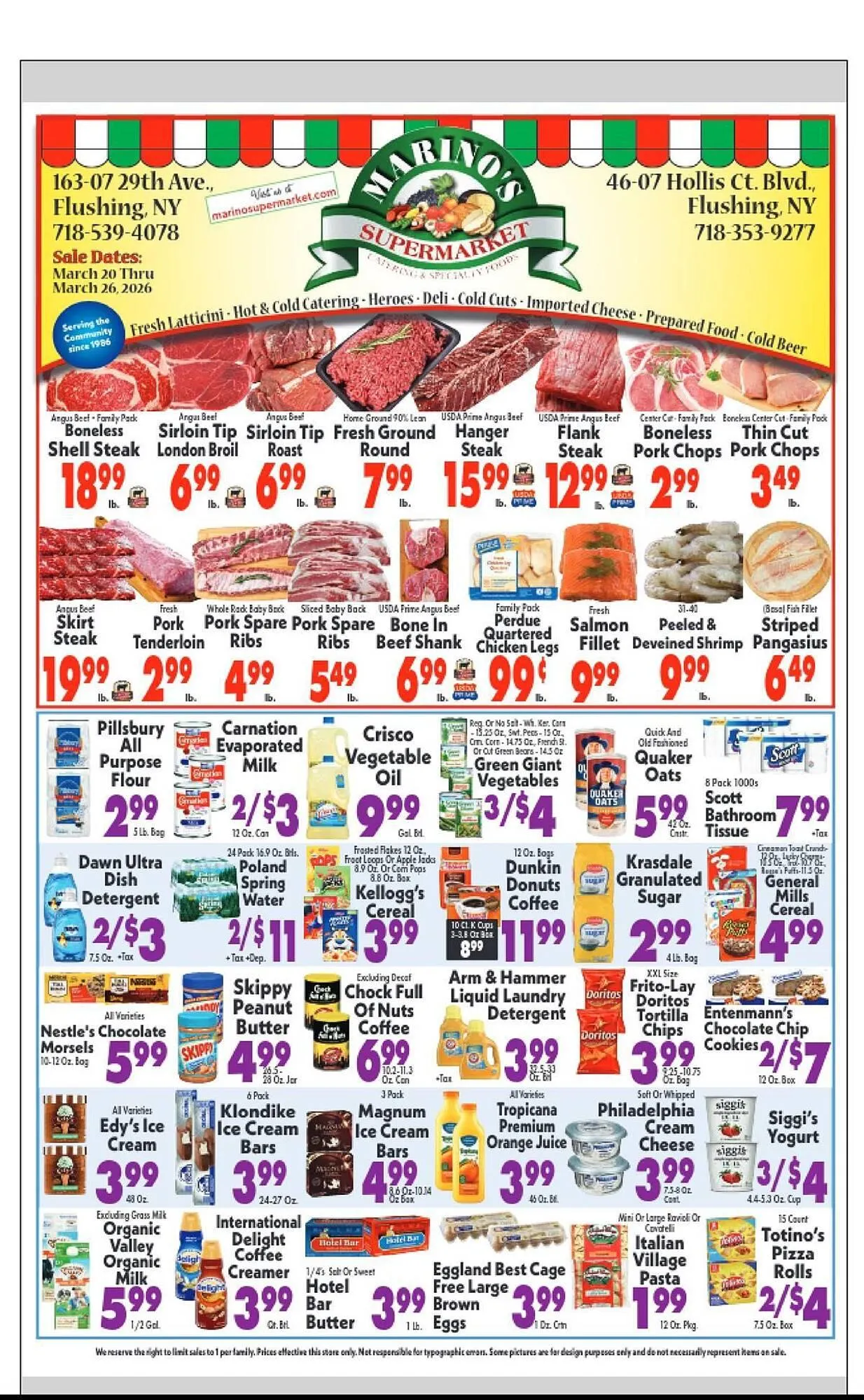 Weekly ad Marino's Supermarket weekly ad from March 20 to March 26 2026 - Page 1