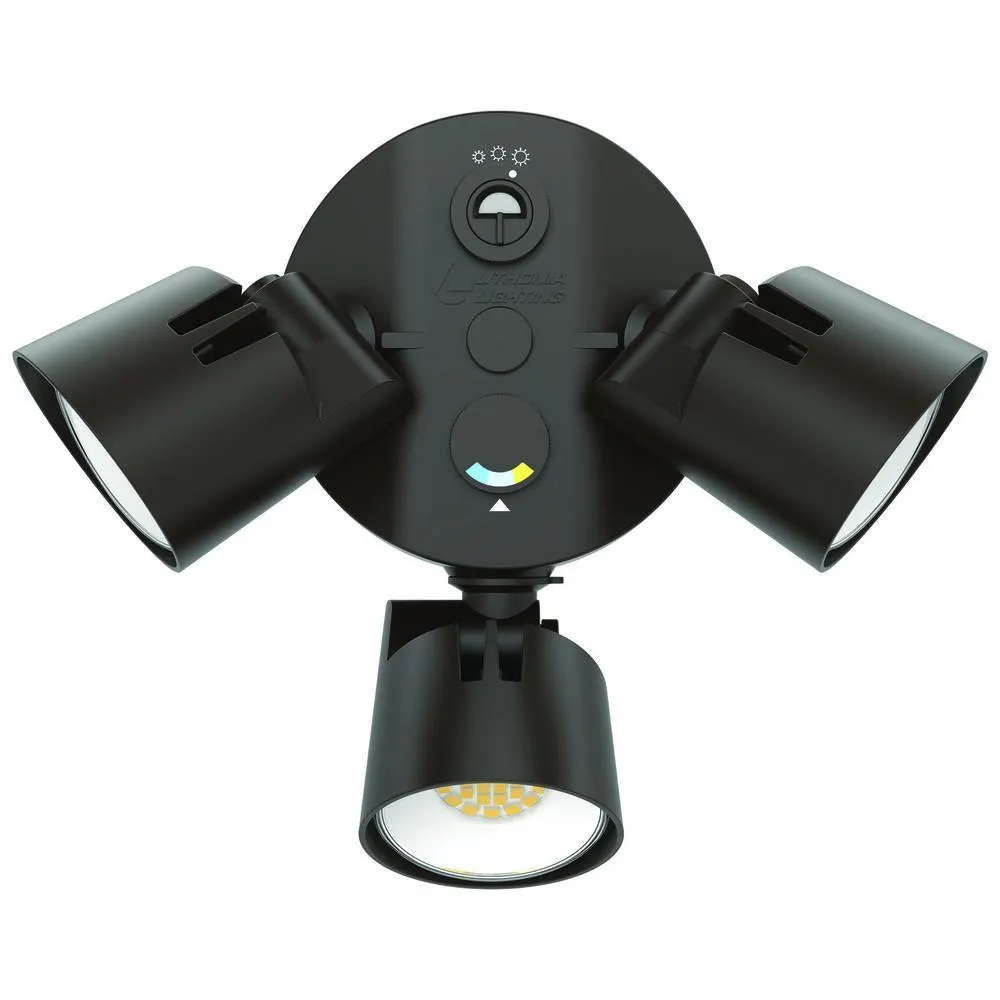 Lithonia Lighting® Dark Bronze LED Tri Head Dusk-to-Dawn Outdoor Security Flood Light