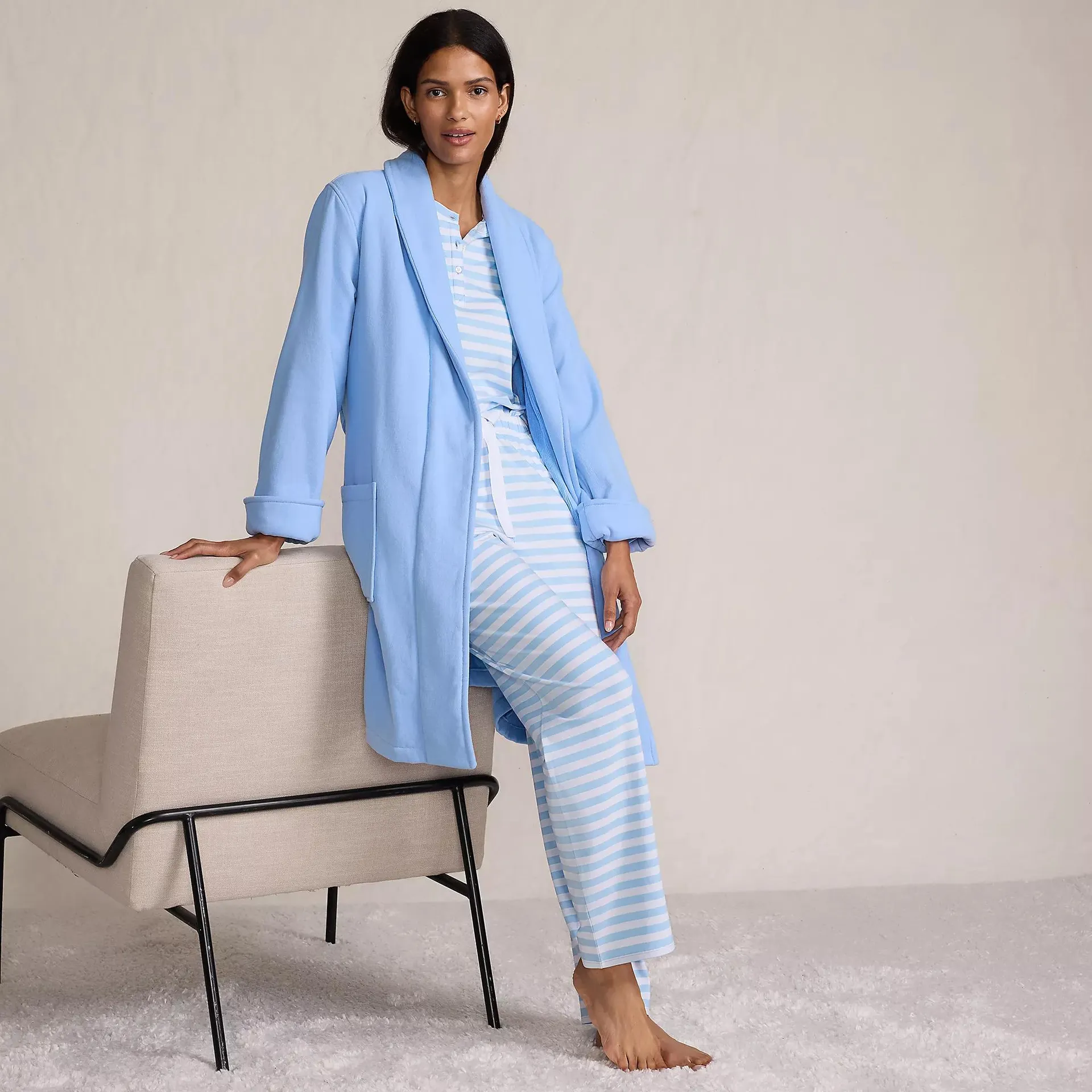 Women's Cotton Terry Knee Length Spa Bath Robe
