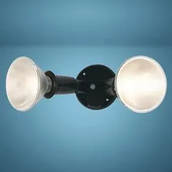 Patriot Lighting® Black Dual Head Dusk to Dawn Outdoor Security Flood Light