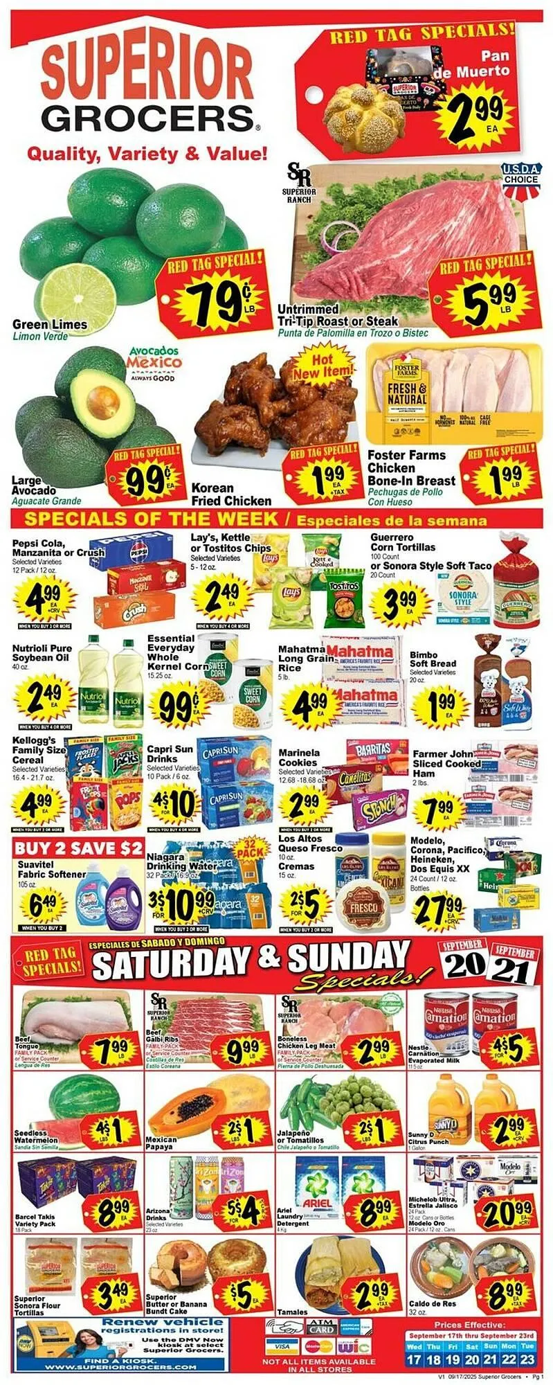 Weekly ad Superior Grocers weekly ad from September 17 to September 23 2025 - Page 1