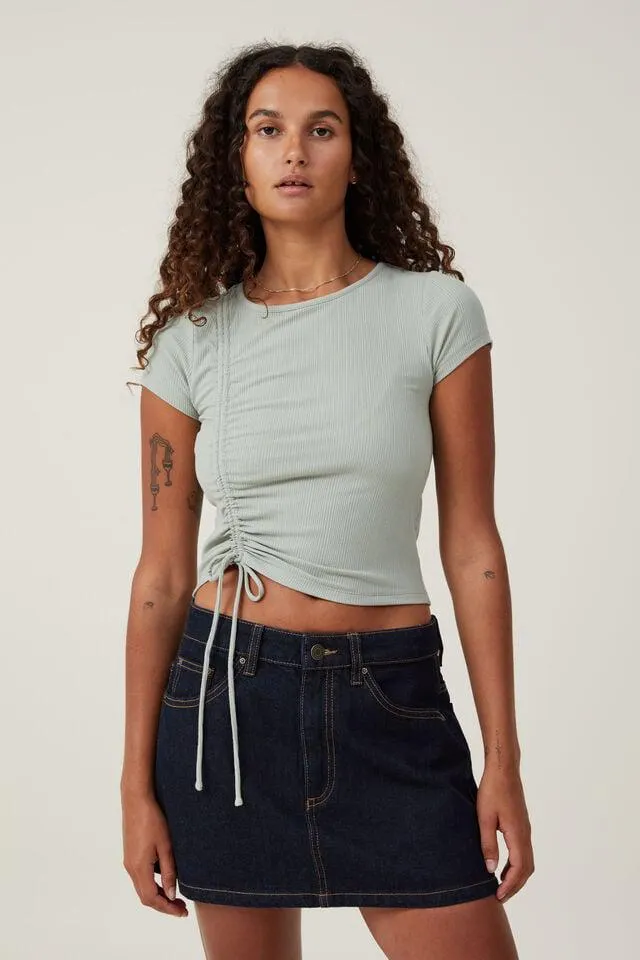 Marli Rouched Front Short Sleeve Top
