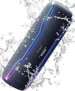 Portable Bluetooth Speaker, IPX7 Waterproof Wireless Speakers with Colorful Flashing Lights, 25W Super Bass 24H Playtime, 100ft Range, TWS Pairing for Outdoor, Home, Party, Beach, Birthday Gift