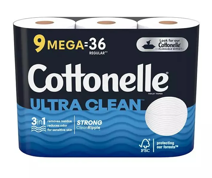 Ultra Clean Toilet Paper, 9 Mega Rolls