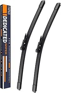 Replacement for BMW 320i 2013-2018,328i 2010-2016,335i 2010-2015,M3 2015-2018,AUDI A3/A3 QUATTRO 2006-2013 Silent Wipers -FAPIUO Front Windshie Wipers Pinch Tab 24"+19" Blade Set (2 Pack)