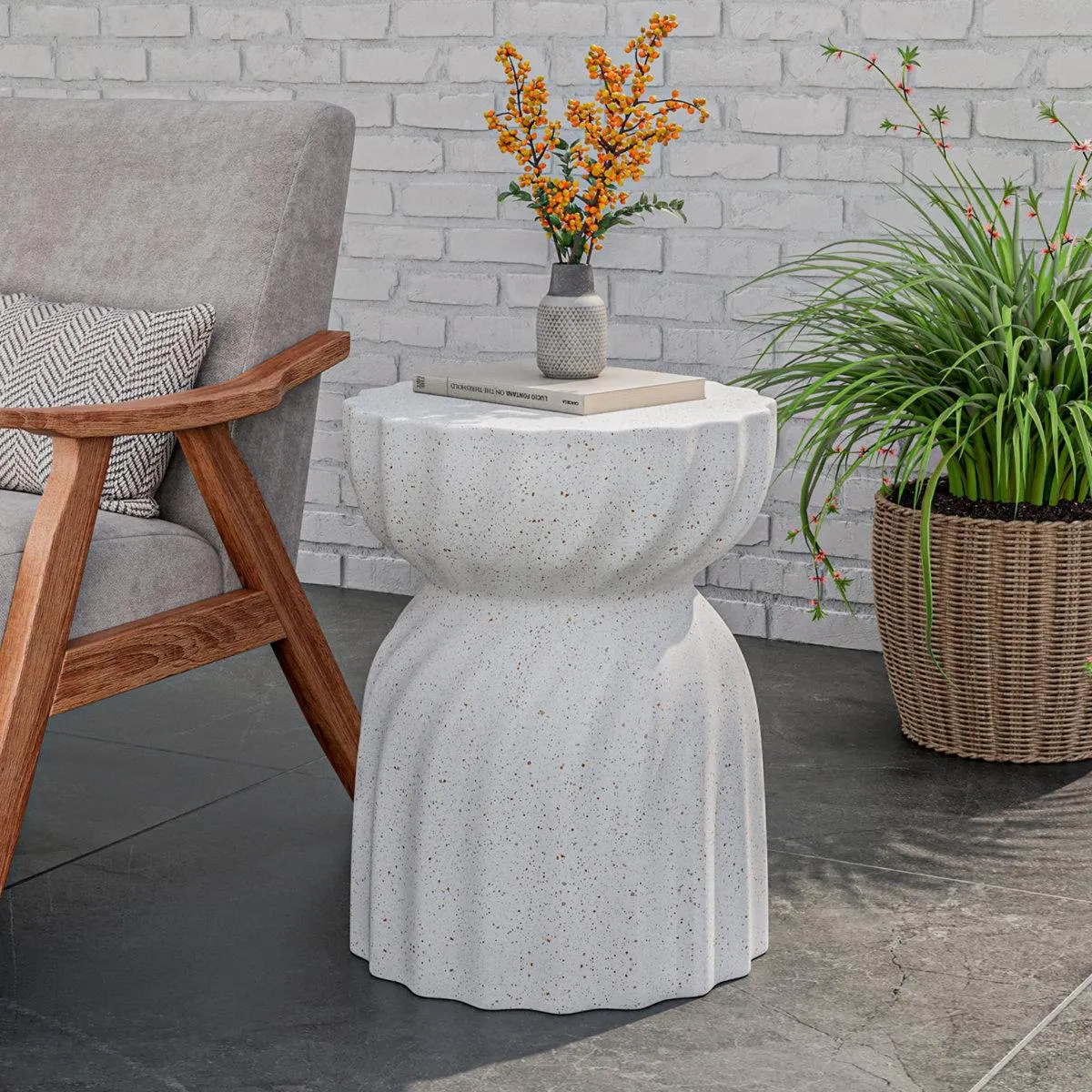 Canham 14.2'' Stone Outdoor Side Table