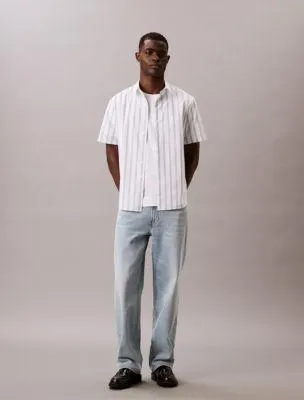 Poplin Stripe Classic Button-Down Shirt