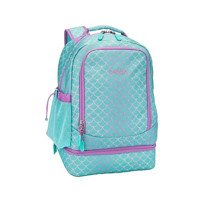 bentgo Kids Prints Mermaid Scales Backpack with Lunch Box,