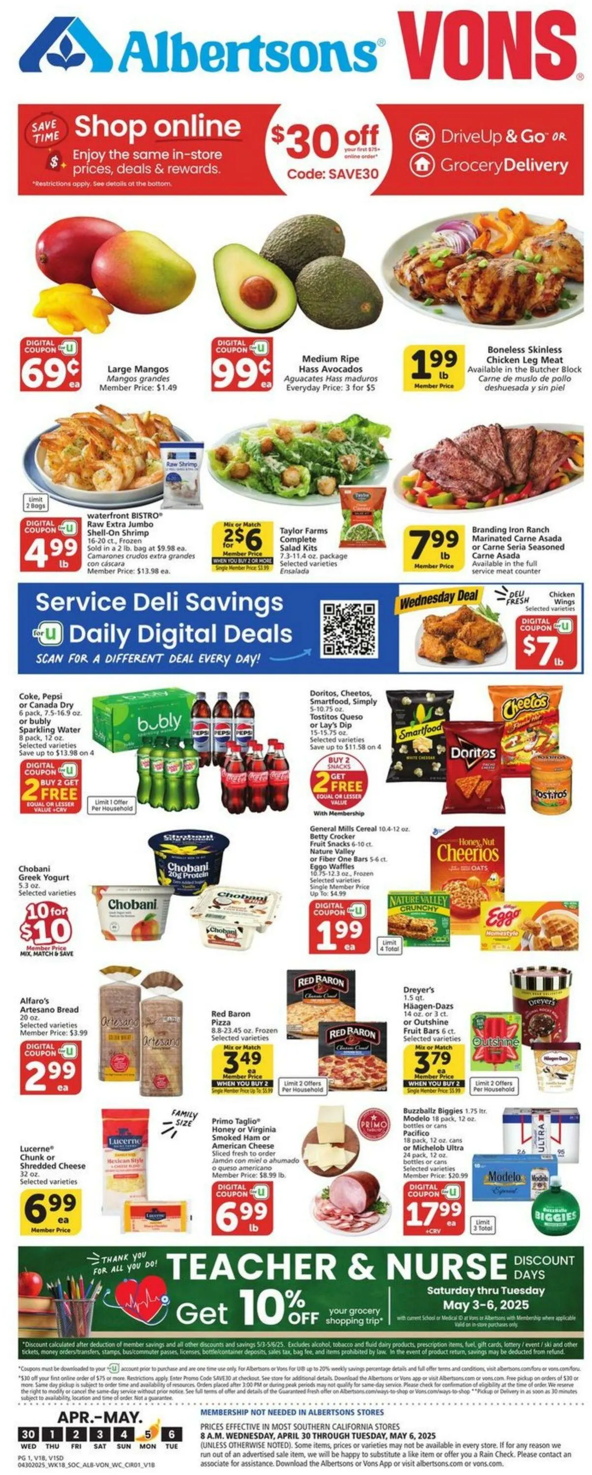 Weekly ad Vons Current weekly ad from April 30 to May 6 2025 - Page 1