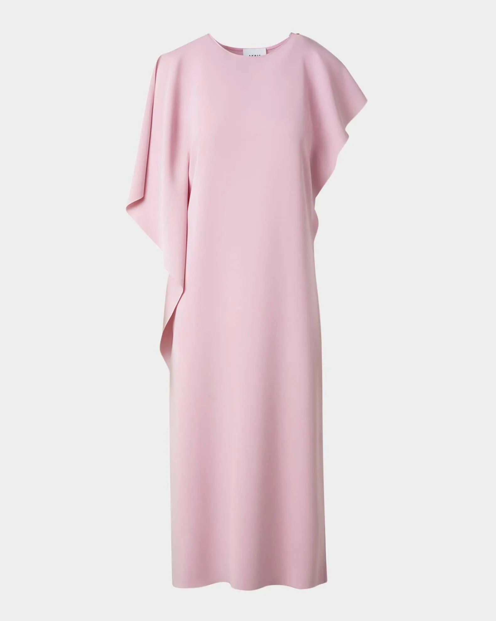 Lasercut Shoulder-Drape Midi Dress