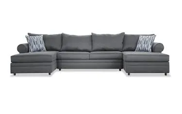 Nova Gray 3 Piece Dual Chaise Sectional
