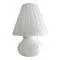 Mid-Century Modern Striped Milky-White Fungo Murano Glass Style Table Lamp by Simoeng