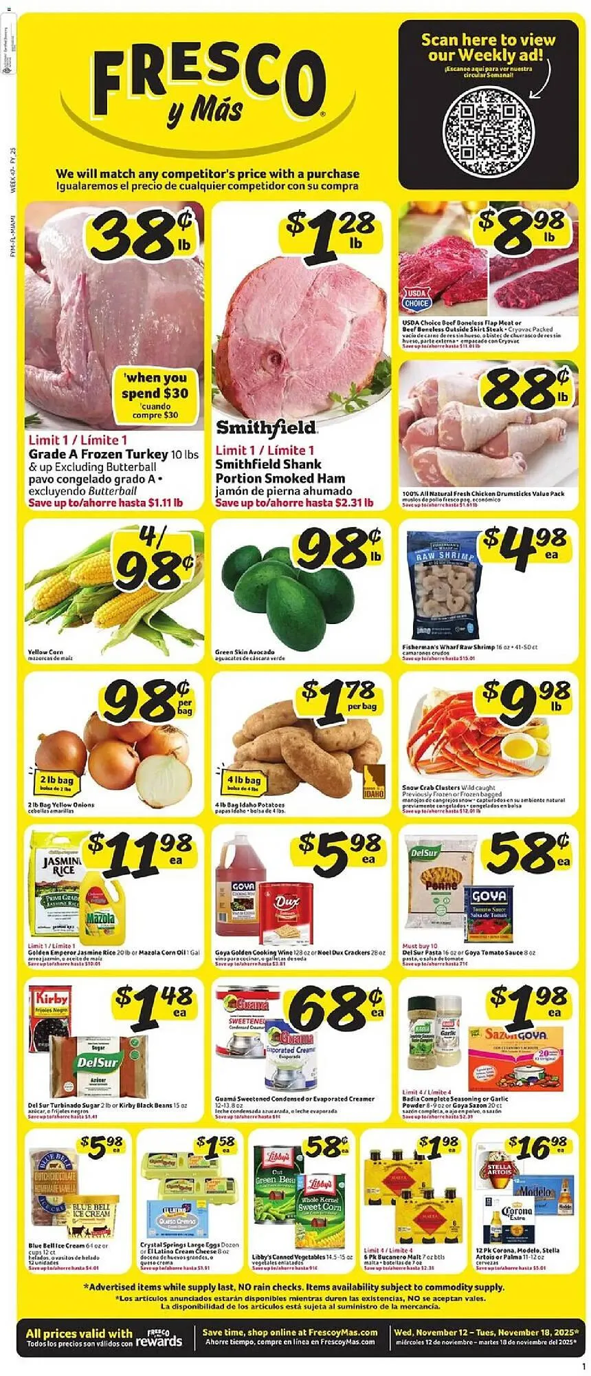 Weekly ad Fresco y Más weekly ad from November 12 to November 19 2025 - Page 1