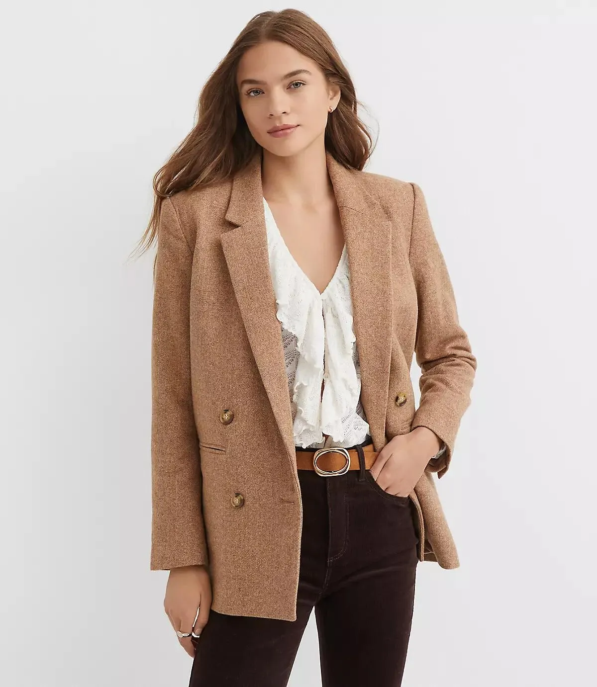 Herringbone Relaxed Blazer