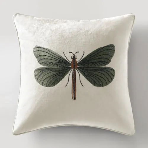 Beaded Dragonfly Pillow - 20"