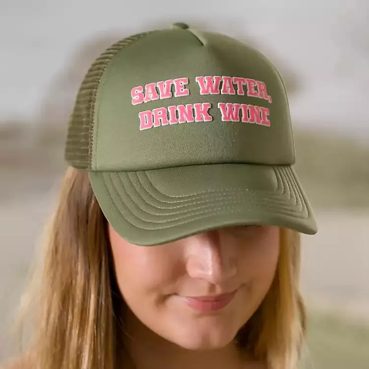 Save Water Drink Wine Trucker Hat
