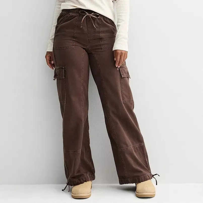 Juniors' SO® High Rise Pull-On Baggy Cargo Pants