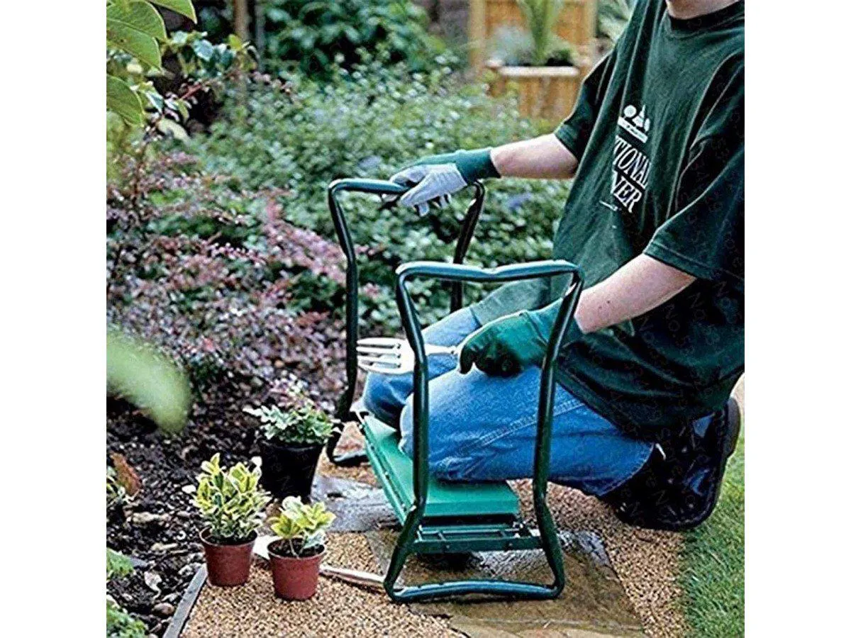 Garden Bench and Kneeler Stools Gardening with Side bag pockets for tool