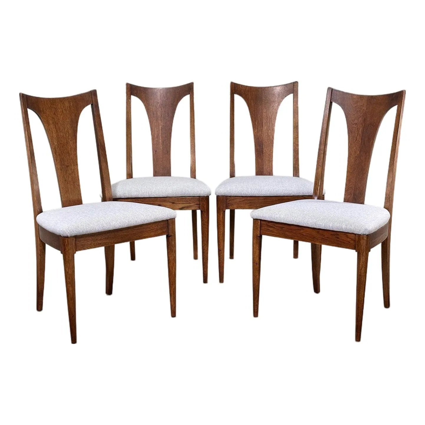 Vintage Broyhill Brasilia Walnut Dining Chairs Set of 4