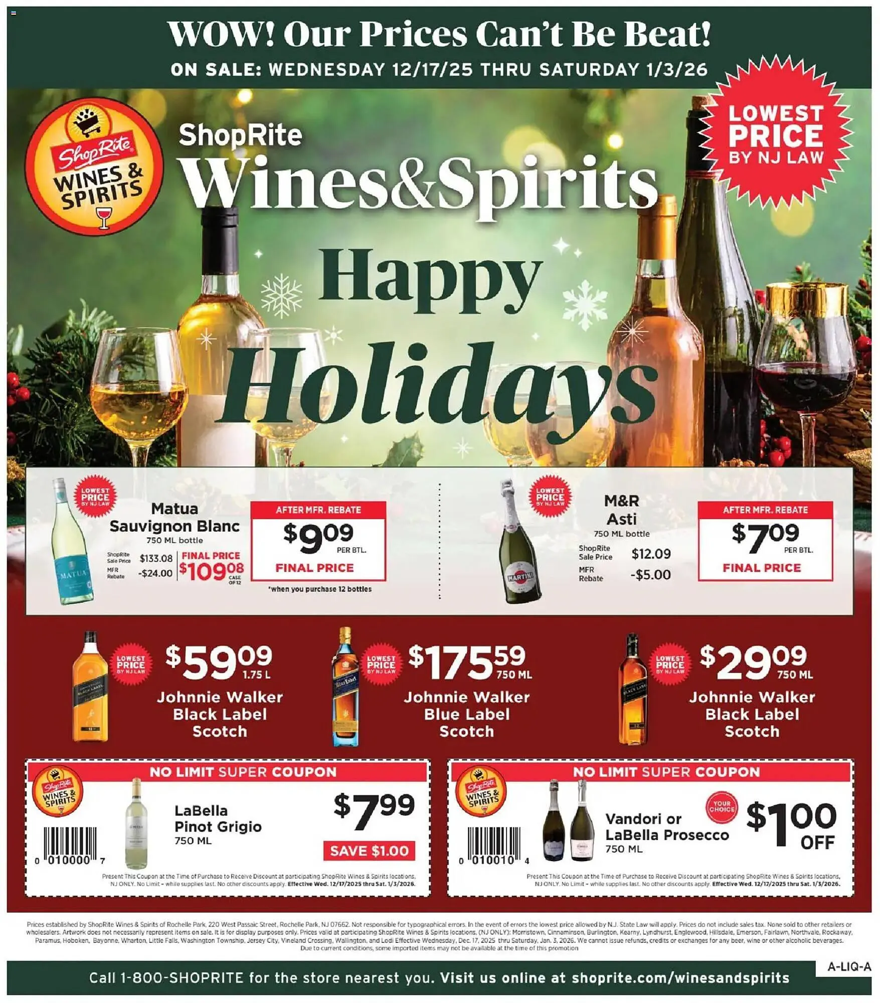 Weekly ad ShopRite flyer from December 17 to January 4 2026 - Page 1