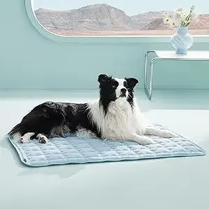 Bedsure Cooling Mat for Large Dogs – 41x28 Thin Washable Cooling Pet Pad for Puppy, QMAX>0.5, XL Portable Kennel Puppy Bed for Summer, Non-Slip Summer Crate Pad for Big Dog Up to 80 lbs