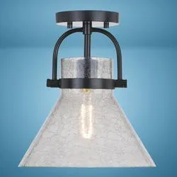 Patriot Lighting® Renley Black 1-Light Semi-Flush Mount Ceiling Light