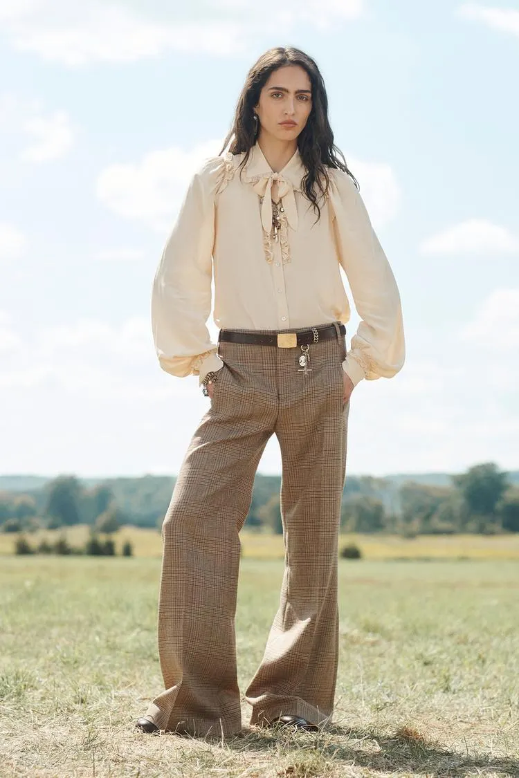 LIMITED EDITION WOOL PLAID FLARE PANTS