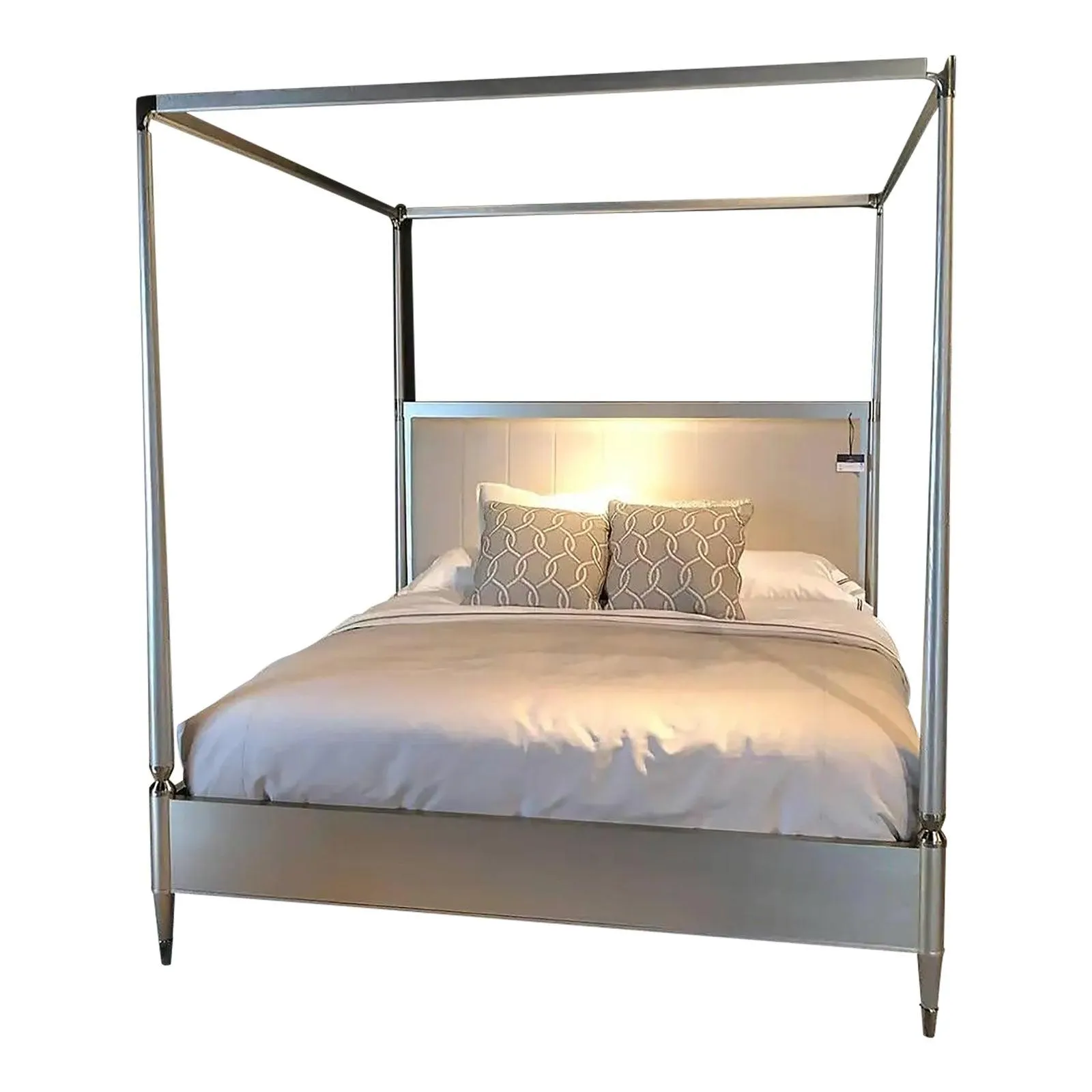Jonathan Charles Toulouse Silver Oak Wood King Poster Bed Frame