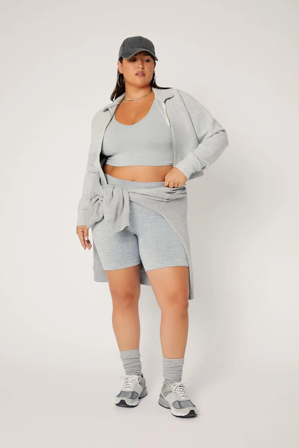 Plus Size Basic Cotton Biker Shorts