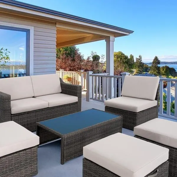 6 Piece Patio Sectional Conversation Set