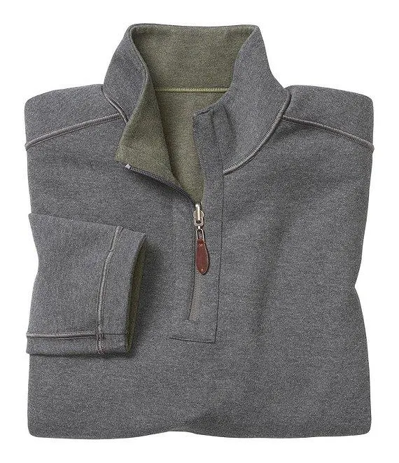 Reversible Solid Quarter-Zip Pullover