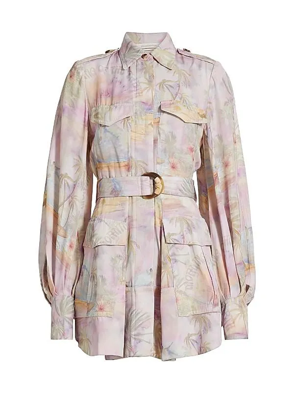 Dawning Cargo Printed Minidress