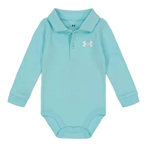 Under Armour Logo Polo Bodysuit, Long Sleeve - Neo Turquoise