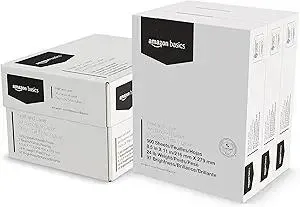 Amazon Basics Multipurpose Copy Printer Paper, 8.5-x-11-inch, 24lb, 1500 Sheets (3 Packs of 500), 97 Bright, White