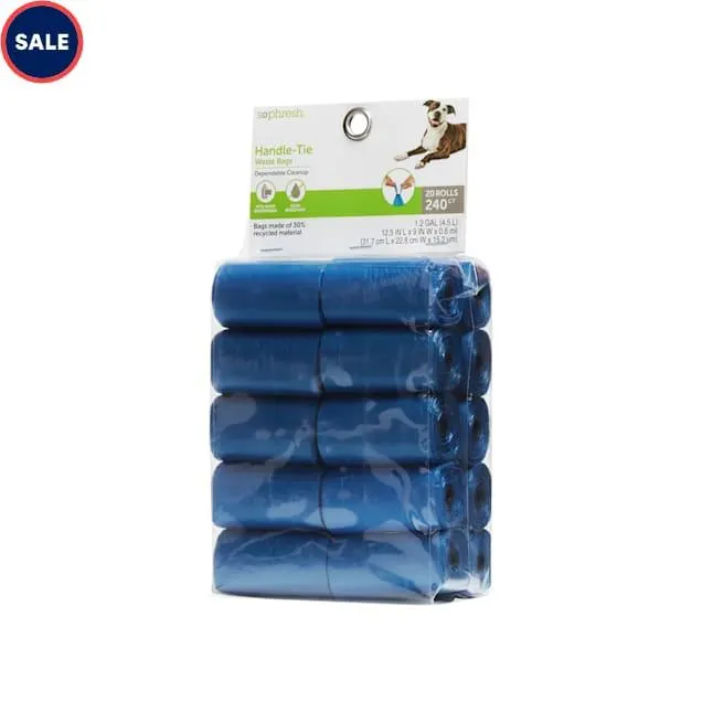 So Phresh Blue Handle-Tie Dog Waste Bags, Count of 240