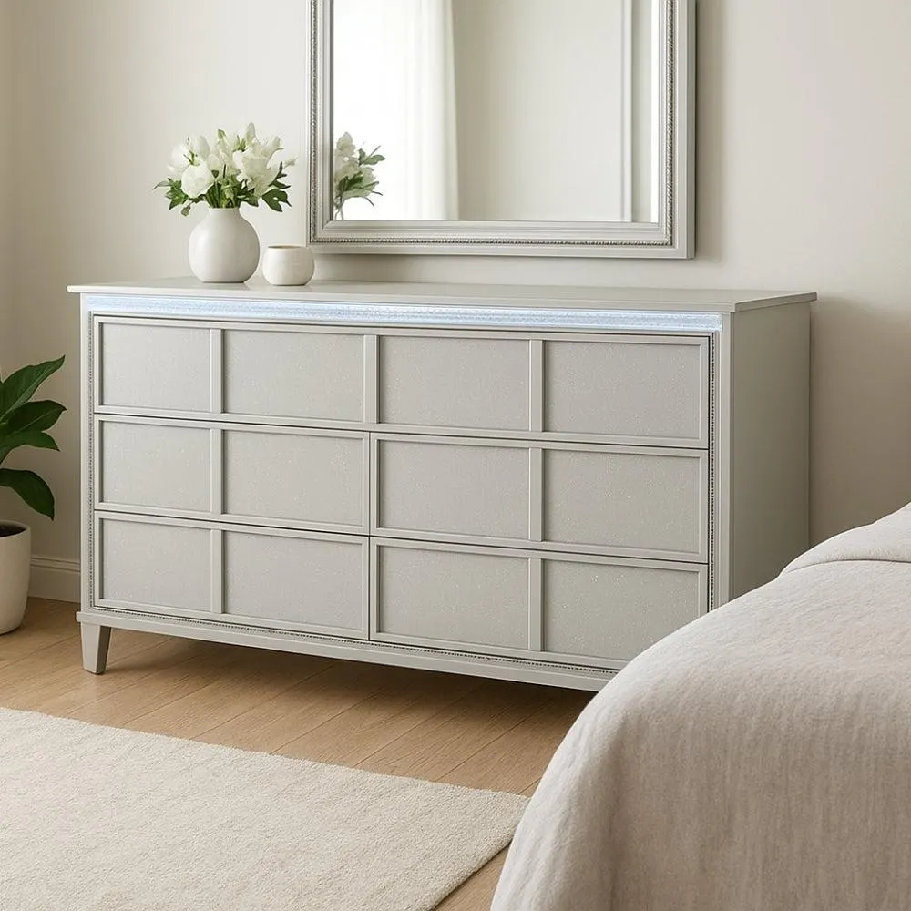 Glam Seoul Dresser with 6 Drawer by Lifestyle - White
