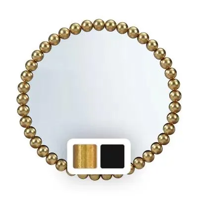 Azalea Park Metal Beaded 36" Round Wall Mirror