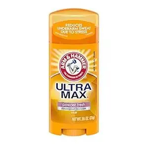Arm & Hammer Ultra Max Antiperspirant Deodorant, Powder Fresh, Solid, 2.6 Ounce (Pack of 6)