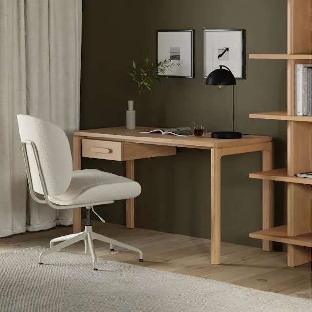 Rya Office Chair - Ivory Wool Bouclé