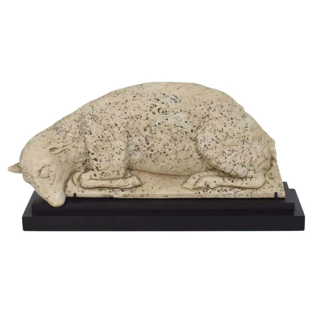 French, 18th Century, Marble Baroque Lamb of God Fragment