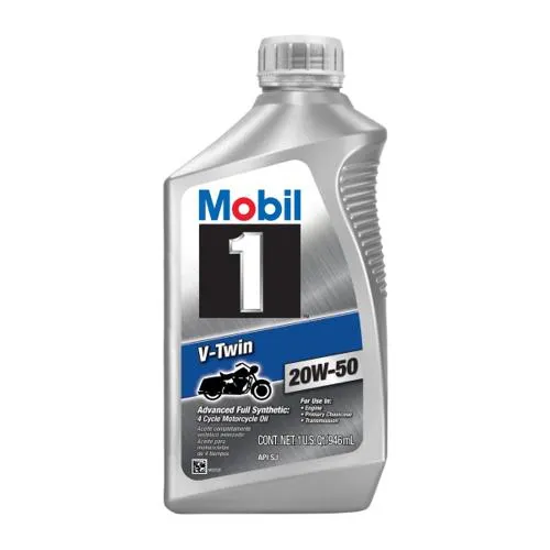 Mobil 1 V-Twin 20W-50 Synthetic Motorcycle Oil – Quart