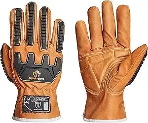 Superior Glove Endura Impact and Water Resistant Leather Work Gloves for Hand Safety Protection - 378GKVSB X-Large (Pack of 1 Pair)