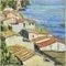 Pino Romanò, Roofs in Chanalea, Oil Painting, 1990s