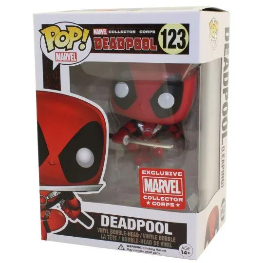 Funko POP! Marvel Collector Corps Vinyl Bobble-Head Figure - DEADPOOL (Leaping) #123 *Exclusive*