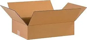 BOX USA 16 x 12 x 4 Corrugated Cardboard Boxes, Flat 16"L x 12"W x 4"H, Pack of 25 | Shipping, Packaging, Moving, Storage Box for Home or Business, Strong Wholesale Bulk Boxes