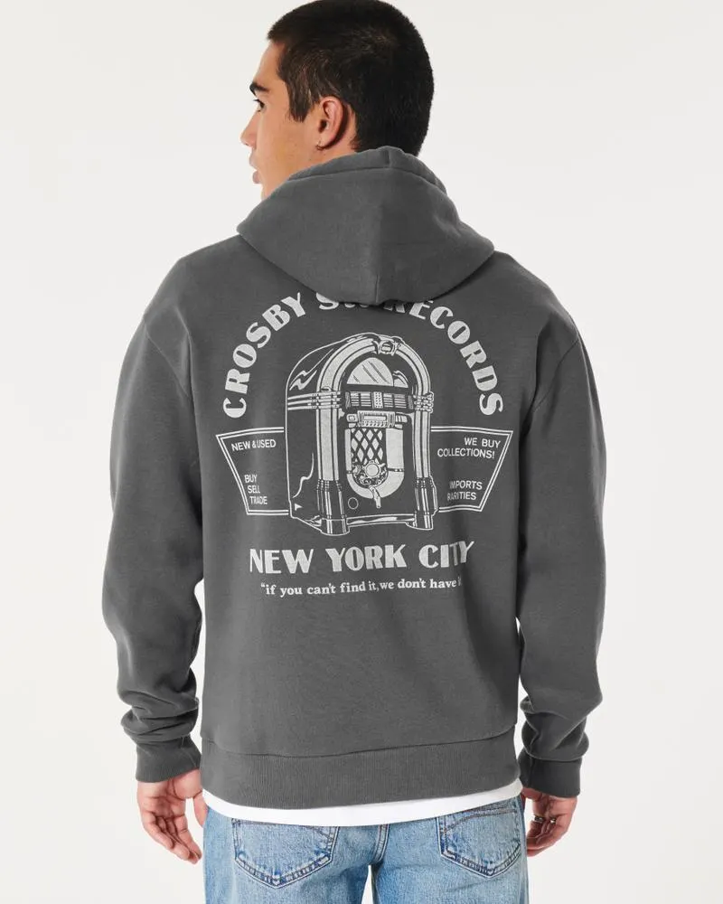 Relaxed Crosby Street Records Graphic Hoodie