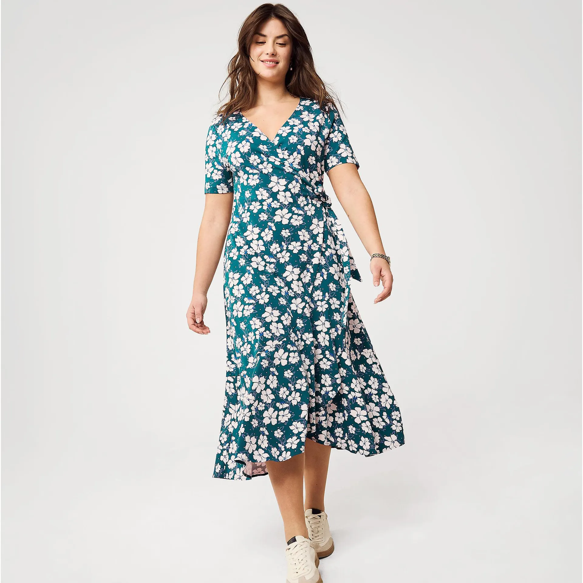 Women's Cotton Modal Vneck Wrap Mini Dress