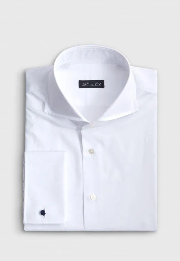 White Poplin Dress Shirt with French Cuff