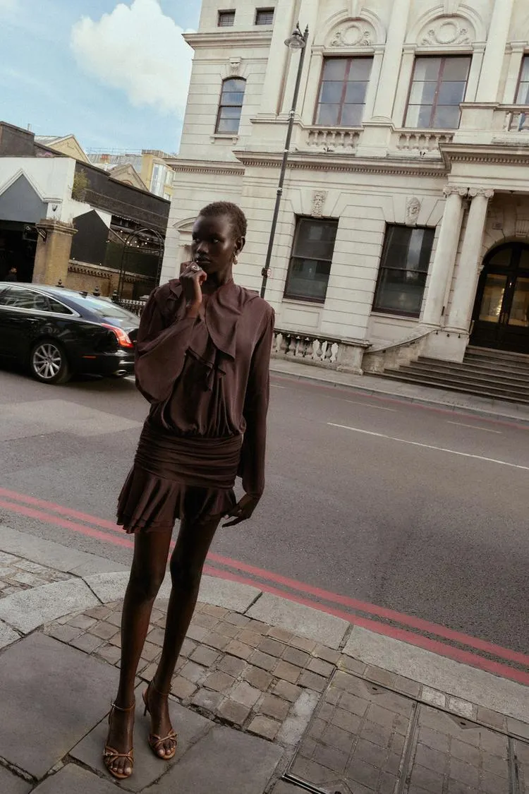SHORT RUFFLED DRESS