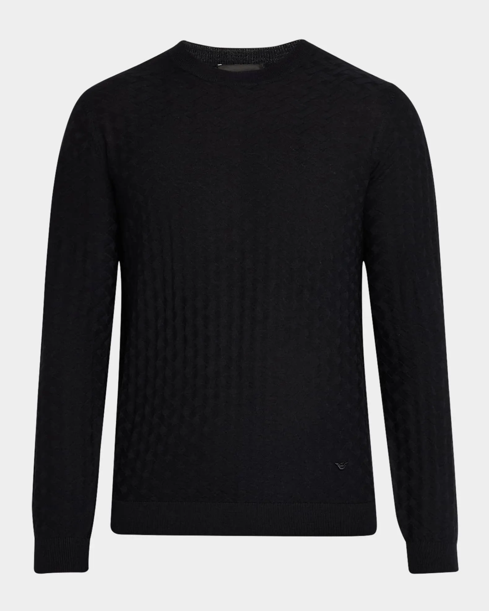 Men's Merino Wool Basketweave Crewneck Sweater